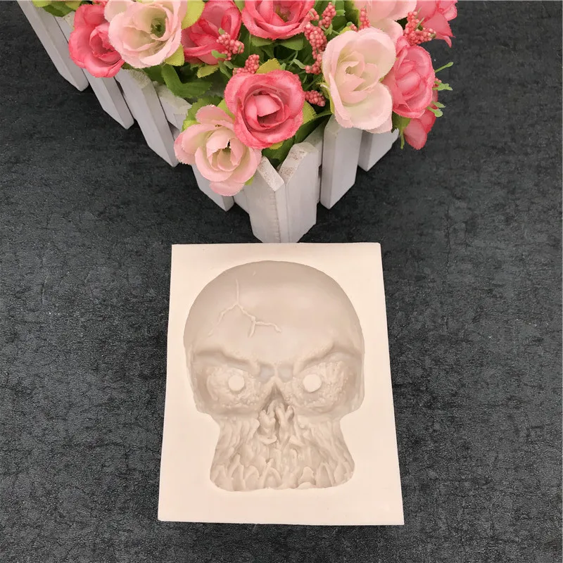 Хэллоуин Череп Силиконовая Форма 3D череп голова для мыла кекса шоколада