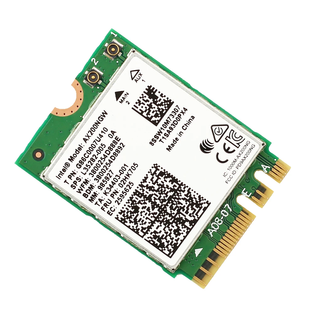 Двухдиапазонный беспроводной AX200NGW 2,4 Гбит/с 802.11ax беспроводной Intel Wi-Fi 6 AX200 M.2 NGFF Wi-Fi Wlan карта Bluetooth 5,0 для Windows 10