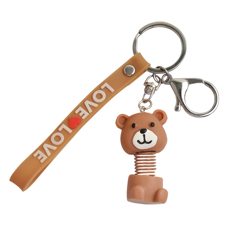 

Online celebrity explosion spring doll keychain small yellow duck unicorn doll machine special doll female car keys