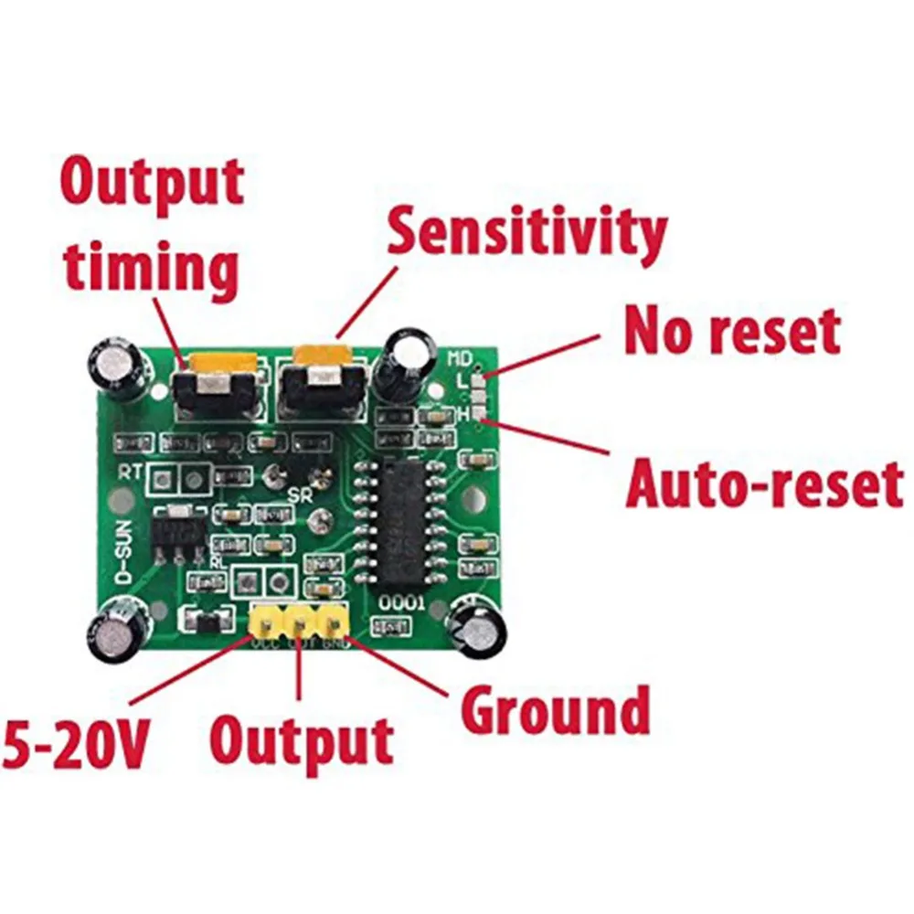 Motion Sensor Module SR501 HC-SR501 2color Adjust IR Pyroelectric Infrared PIR Detector For Arduino Diy Kit | Электроника