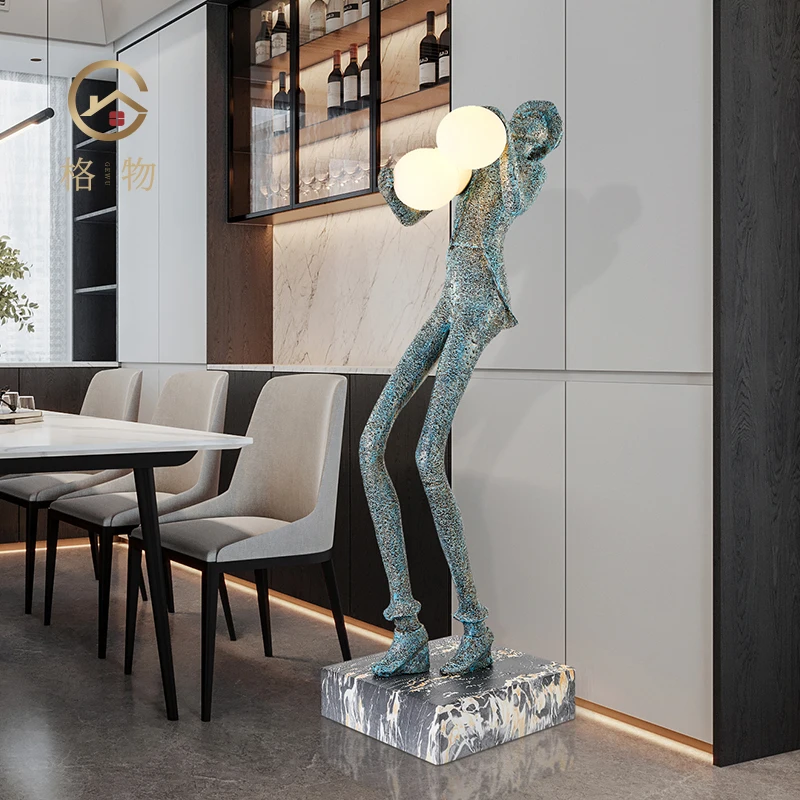 

Hotel Creative Human-Shaped Art Sculpture Floor Lamp Home Designer Beauty Shop Club FRP Human Body Decoration