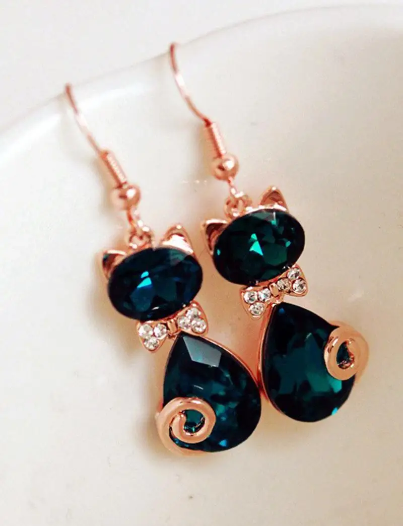 Модные ювелирные изделия висячие серьги милые в виде животных кошки бабочки