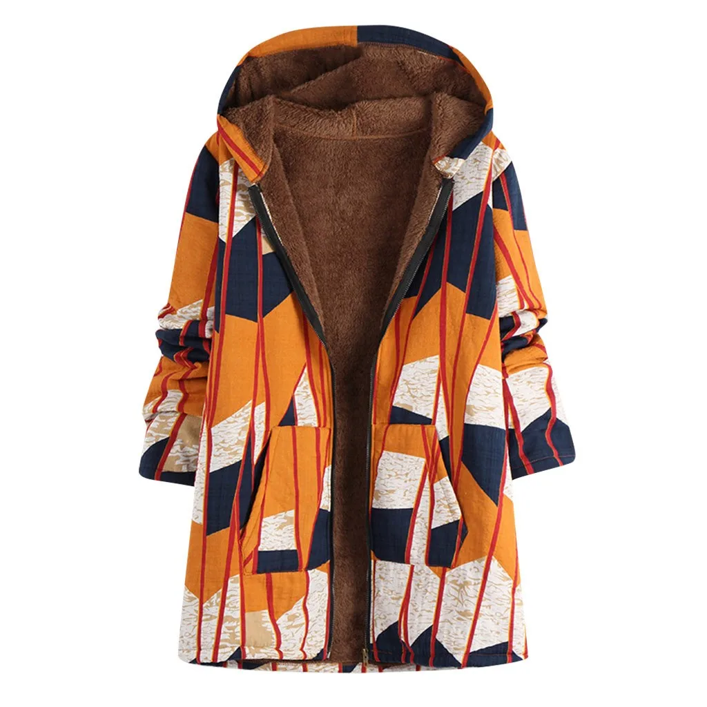 Зимнее плюшевое пальто размера плюс женская теплая Толстая куртка винтажная