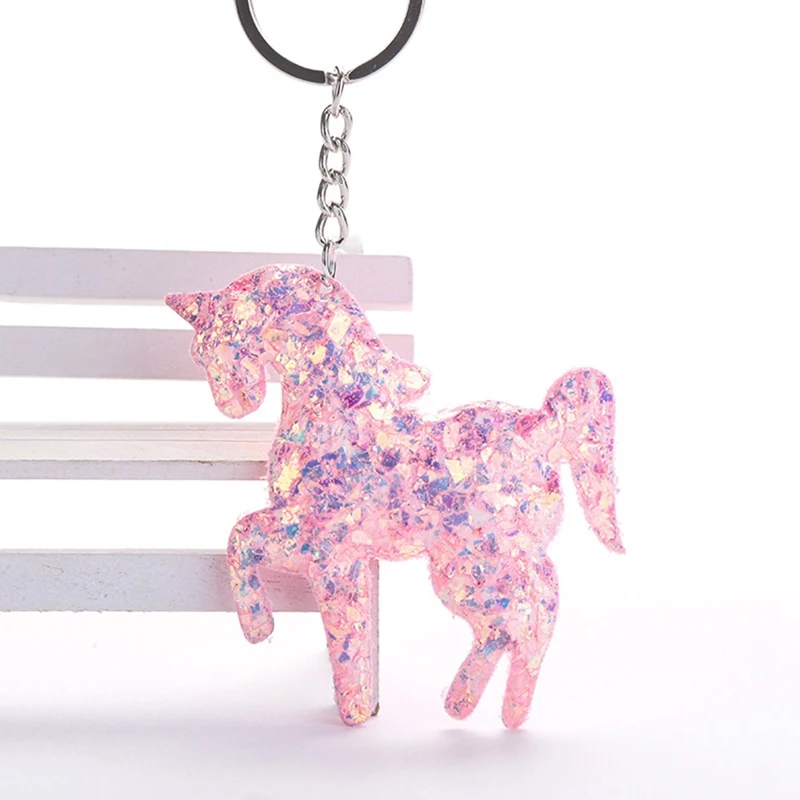 Брелок для ключей с блестками Женский милый подарок единорогом брелок аксессуар