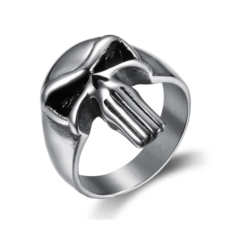 Новейшая модель 316L Нержавеющая сталь мужские Каратель Череп Кольца мужской в