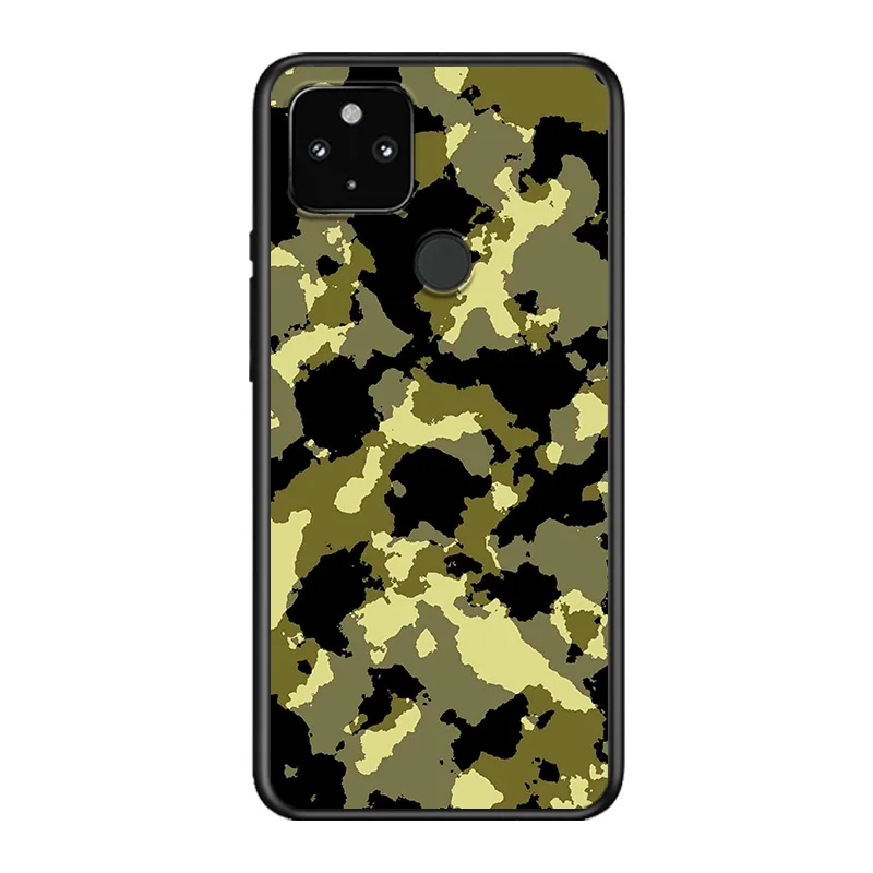 

Camouflage Pattern Soft TPU Silicone Black Cover For Google Pixel 5 4A 5G 4 XL Phone Case