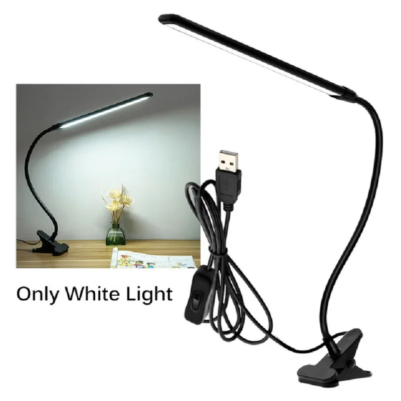 LED 360° Folding Clamp Desk Lamp Eye Protection Rechargeable Table Clip On Light For Bed Reading Working And Computers | Лампы и