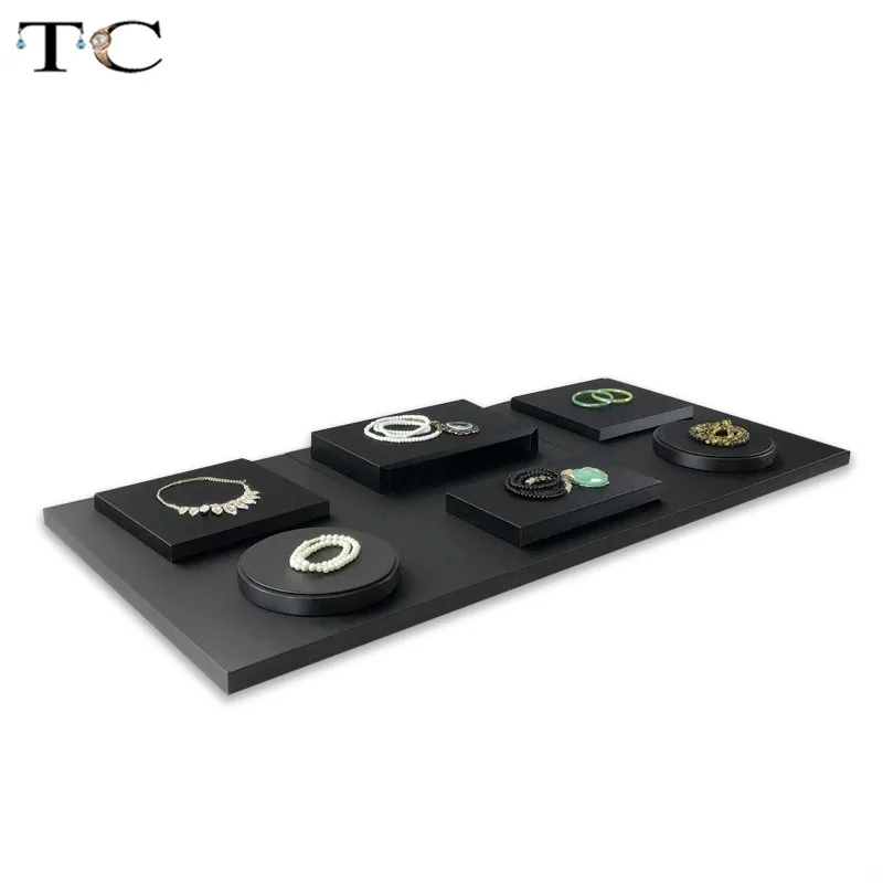 Подставка-витрина для ювелирных изделий качественный черный деревянный