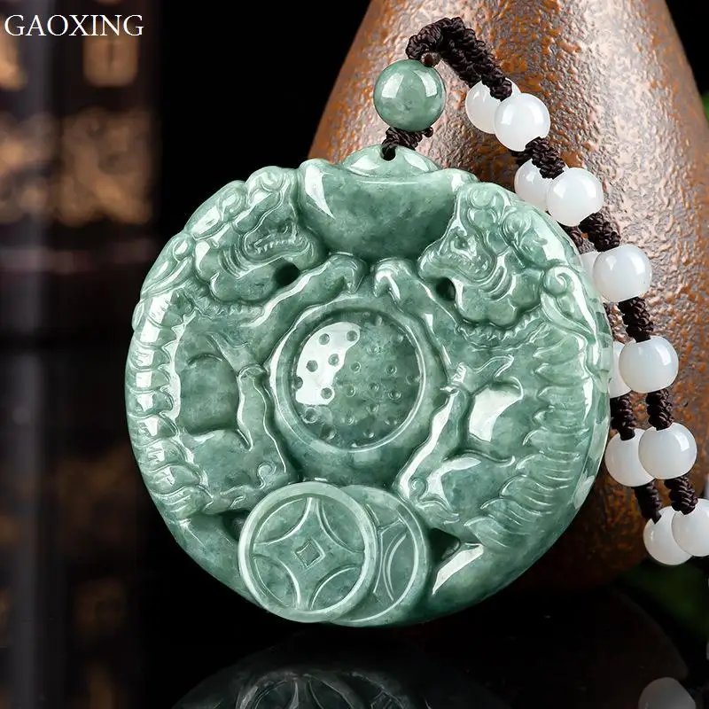 Натуральные товары Нефритовая фасоль зеленый тигр счастливый пин-амулет богатый