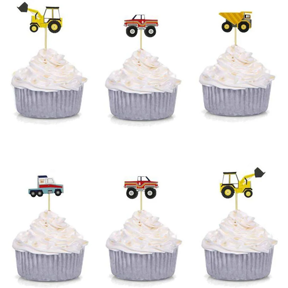 Строительная техника автомобиль вечеринка тематическое украшение баннер