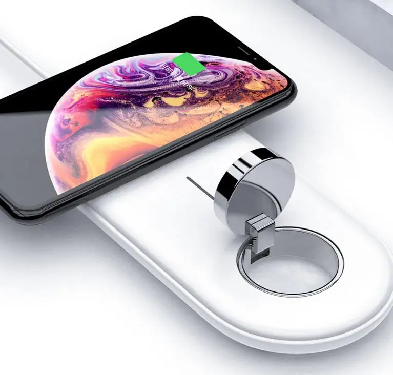 Беспроводной Зарядное устройство 10 Вт быстрой зарядки для Apple iWatch/iPhone/AirPods 2-в-1