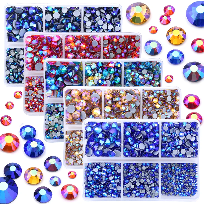 Стразы с плоскими драгоценными камнями круглые кристаллы 6 размеров (2 мм 3 мм)