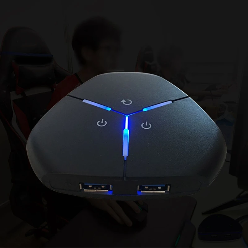 

PC Power Switch Power Supply on Button Dual USB Ports Dual Power Button+Restart Button for Desktop