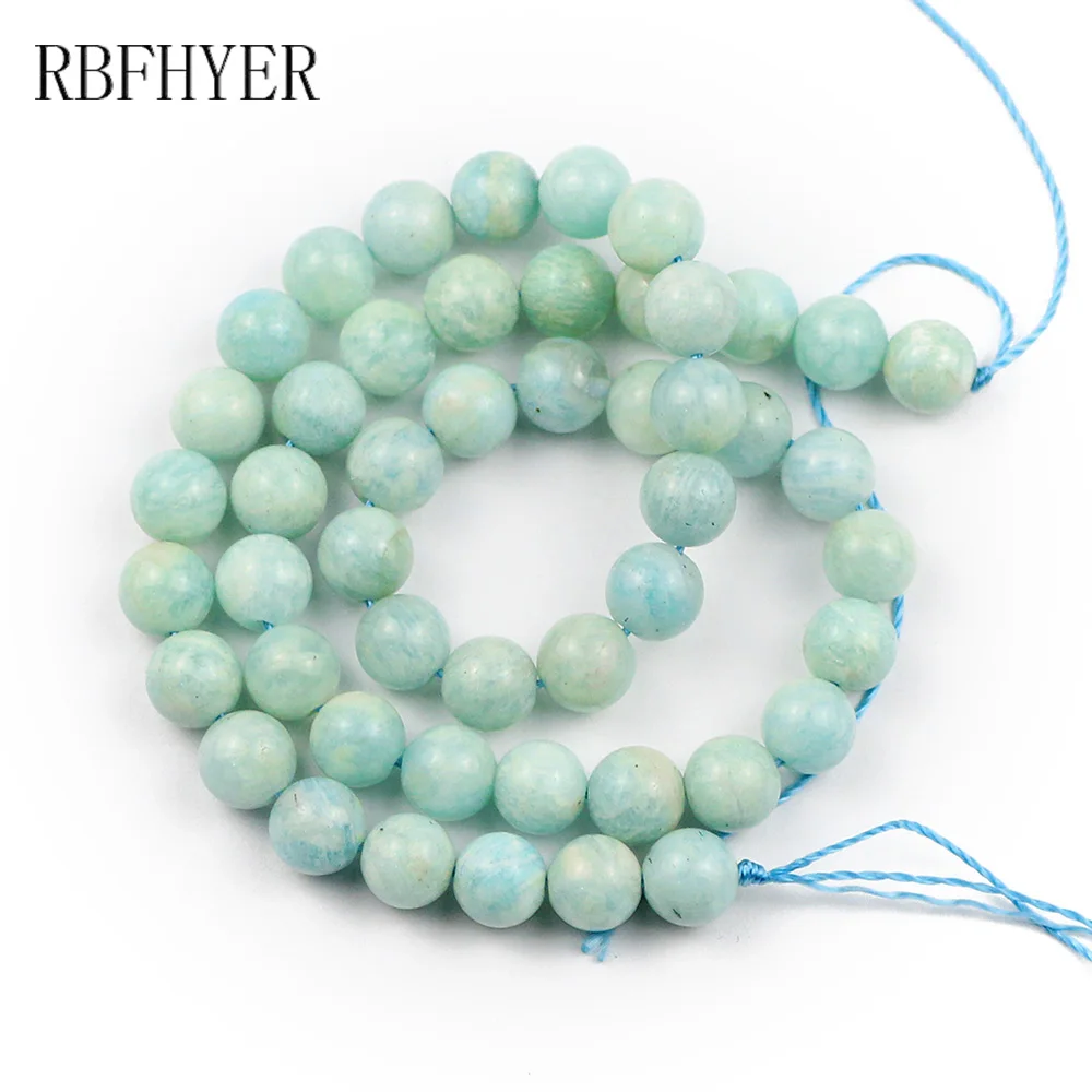 

Natural Stone Peru Amazonite Beads Round Loose Spacer Beads For Jewelry Making 4/6/8/10mm DIY Bracelets necklace Accessories 15"