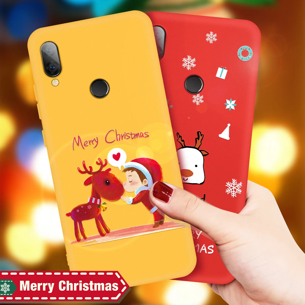 Чехол для телефона с рождественским узором Xiaomi Redmi Note 7 мультяшный Санта-красный