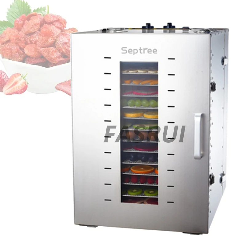 

Stainless Steel Food Dehydrator Fruits Vegetable Herb Drying Machine Snacks Meat Dried Food Dryers Commercial Processor 16 layer