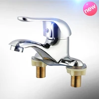 single handle double hole basin faucet for hot and cold water bathroom three hole double basin washbasin faucet