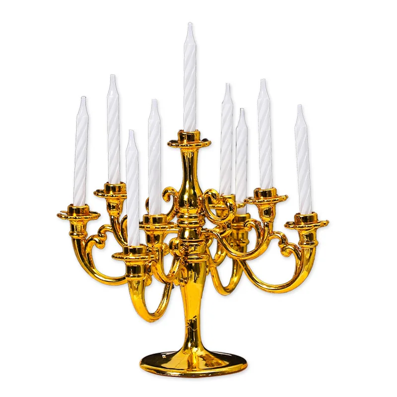 Серебро/золото/бронза/Черный Металлический Столб Подсвечники свадебное