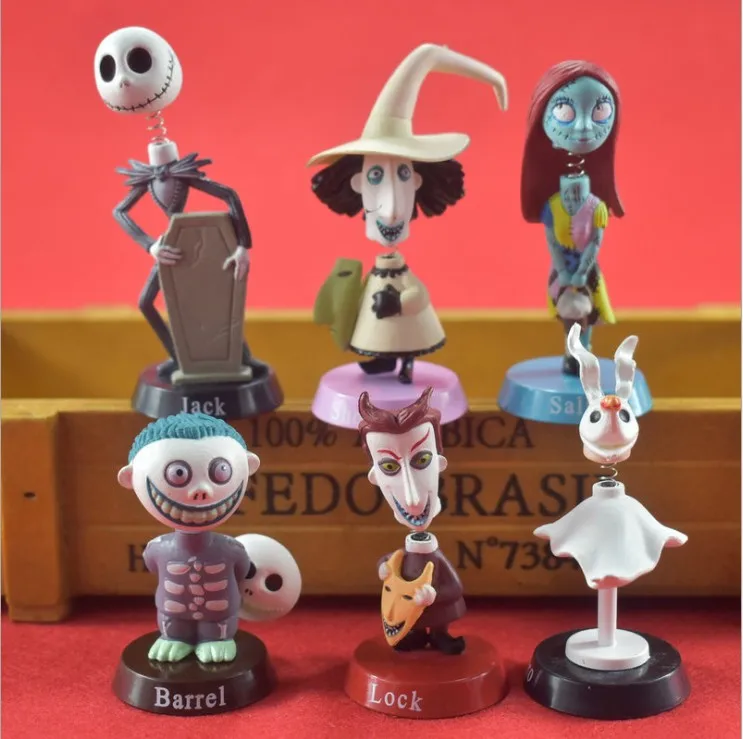 6 шт./компл. Кошмар перед Рождеством фигурки замок Салли ноль баррель шок Джек ПВХ