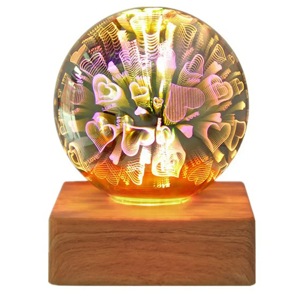 

3D Светодиодная настольная лампа в виде фейерверка, винтажная лампа Эдисона, ночник 220 В, празднисветильник новый стеклянный светильник