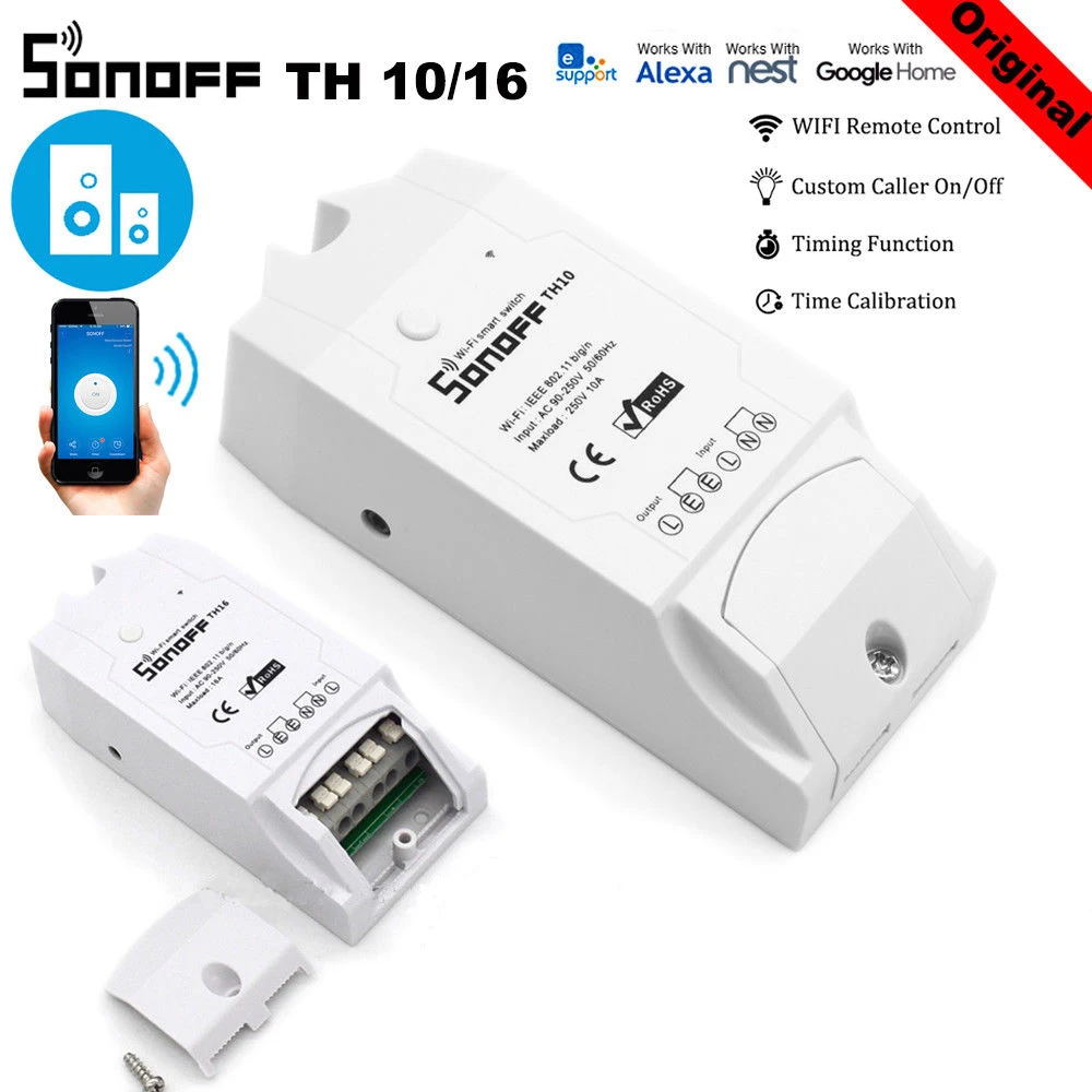 SONOFF TH10/TH16 RF Basic Pow Dual, умный Wifi переключатель умный дом WiFi беспроводной модуль автоматизации, работа с Alexa Google