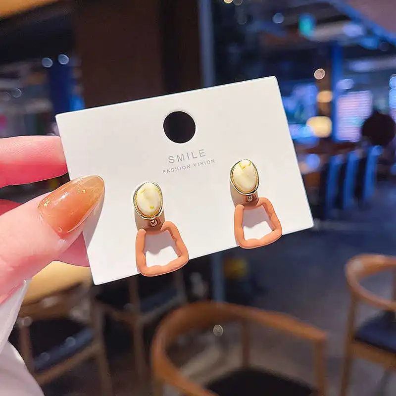 

S925 silver needle irregular Circle Earrings for women