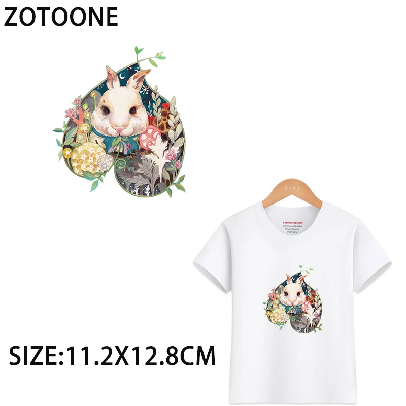 ZOTOONE милый кролик термотрансферные наклейки для глажки детская одежда футболка
