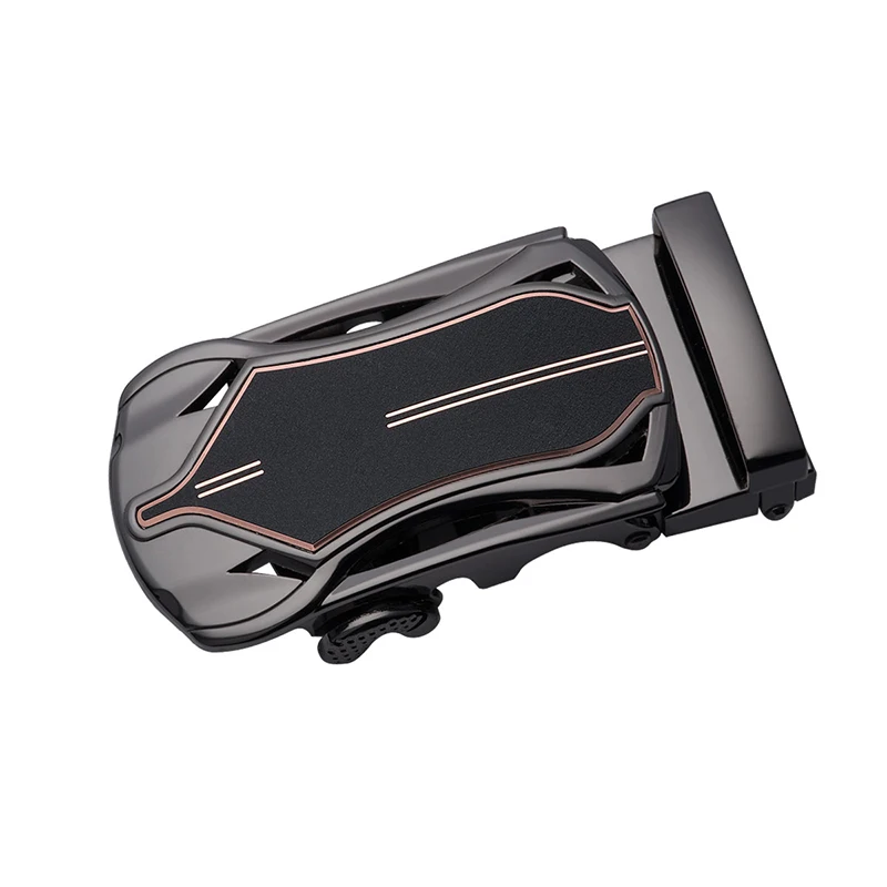 Мужской кожаный ремень Hi Tie коричневый из натуральной кожи с автоматической