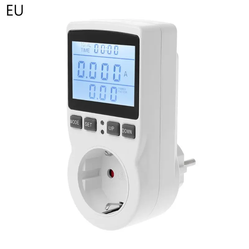 1pc Backlight Power Meter Socket EU/US/UK Plug Energy Current Voltage Watt Electricity Cost Measuring Monitor Outlet | Инструменты