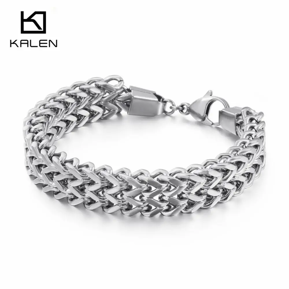 Мужские браслеты-цепочки из нержавеющей стали KALEN черные браслеты с цепочкой