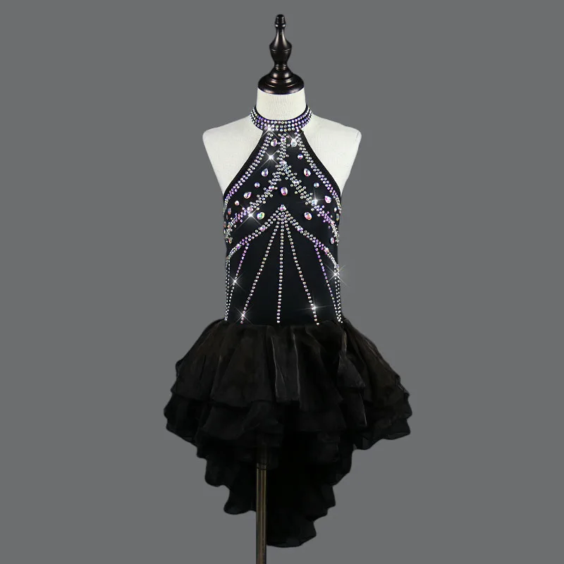 

Латинский танец платье новый латинский танец костюм костюмы конкурс высокого класса профессиональных женщин детская танцевальная юбка