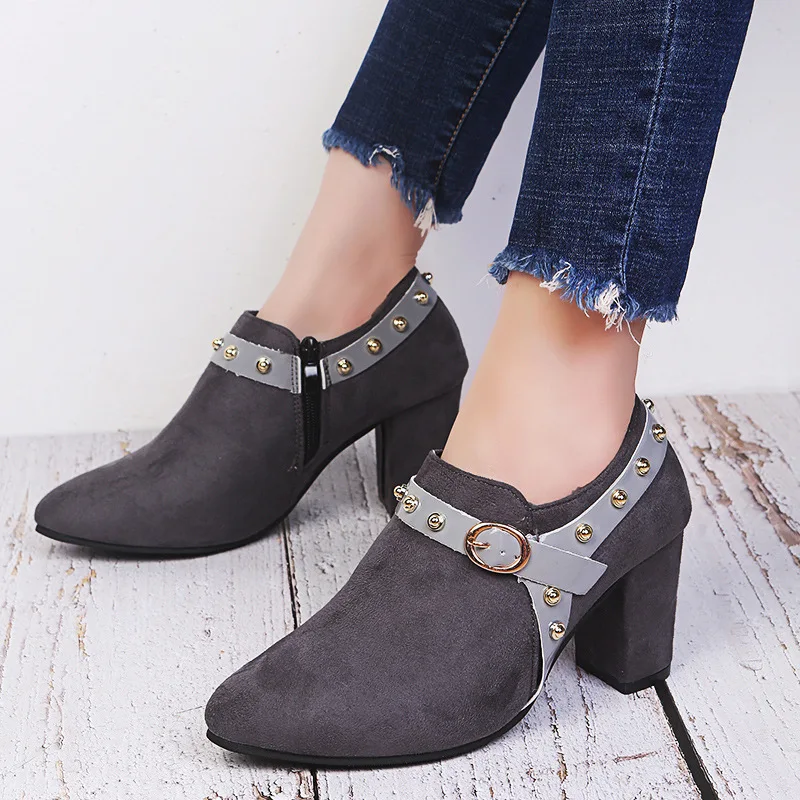 Модные новые женские осенние ботильоны Повседневные высокие винтажные короткие