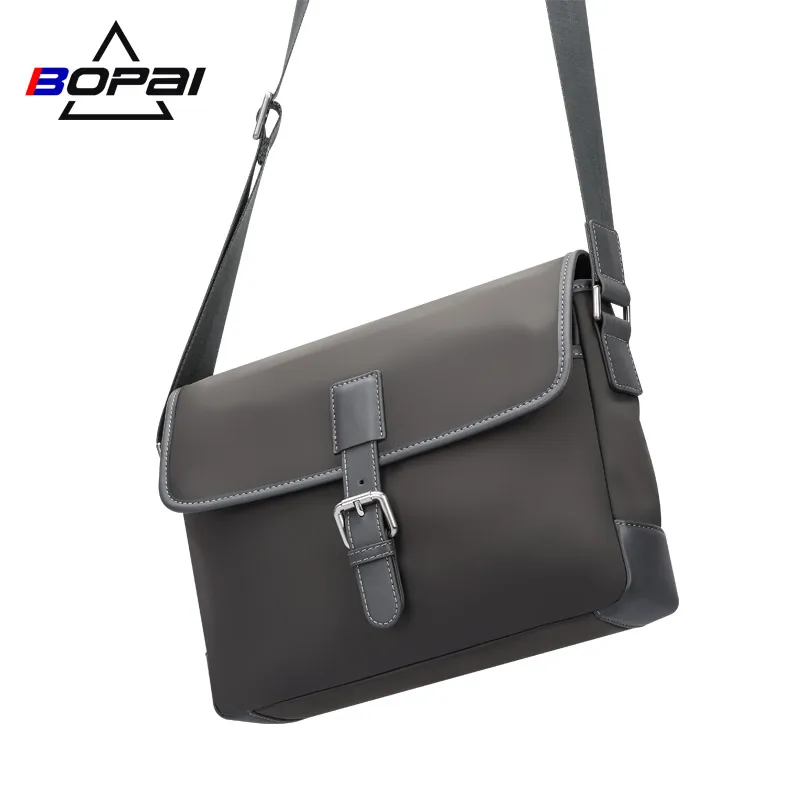 BOPAI Men's Handbag Waterproof Messenger Crossbody Flap Single Casual Shoulder Bags For Travel Male Zipper Pouch Phone Satchels