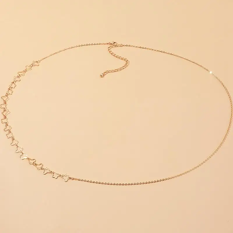 

1pc Sexy Body Jewelry Waist Chain For Women Girls Butterfly Waist Chain Belts Adjustable Beach Charm Bikini Belly Chain
