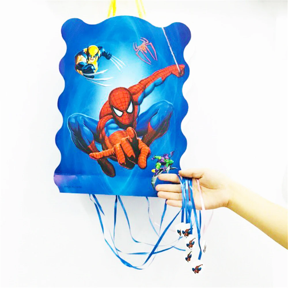 

Складная пината-Человек-паук, Детская игра на день рождения, украшение, забавные товары для дня рождения для мальчиков, детская вечеринка, п...