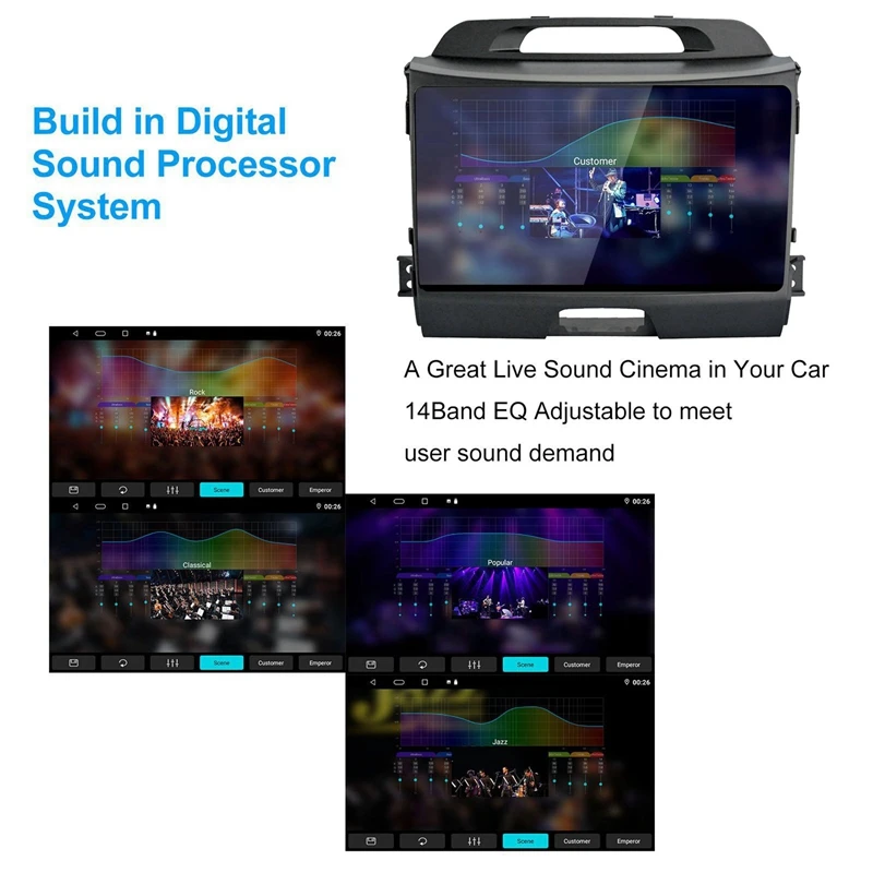 

2Din Android 10.1 Car Radio Multimedia Player Gps Navigatio with DSP 2G+16G for Kia Sportage 2007-2011