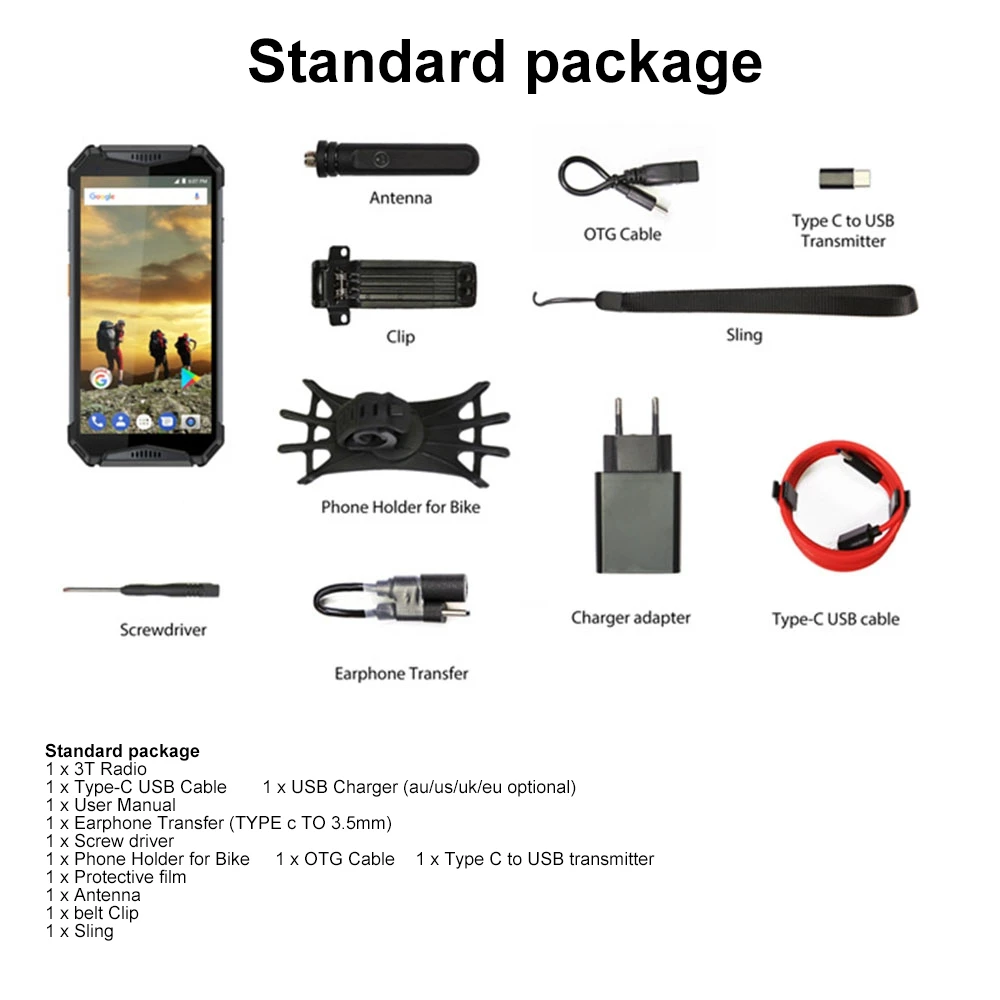 Водонепроницаемая рация ulefone 3T 10300 мАч IP68 смартфон на базе Android 8 1 IP 3G 4G WCDMA радио DMR