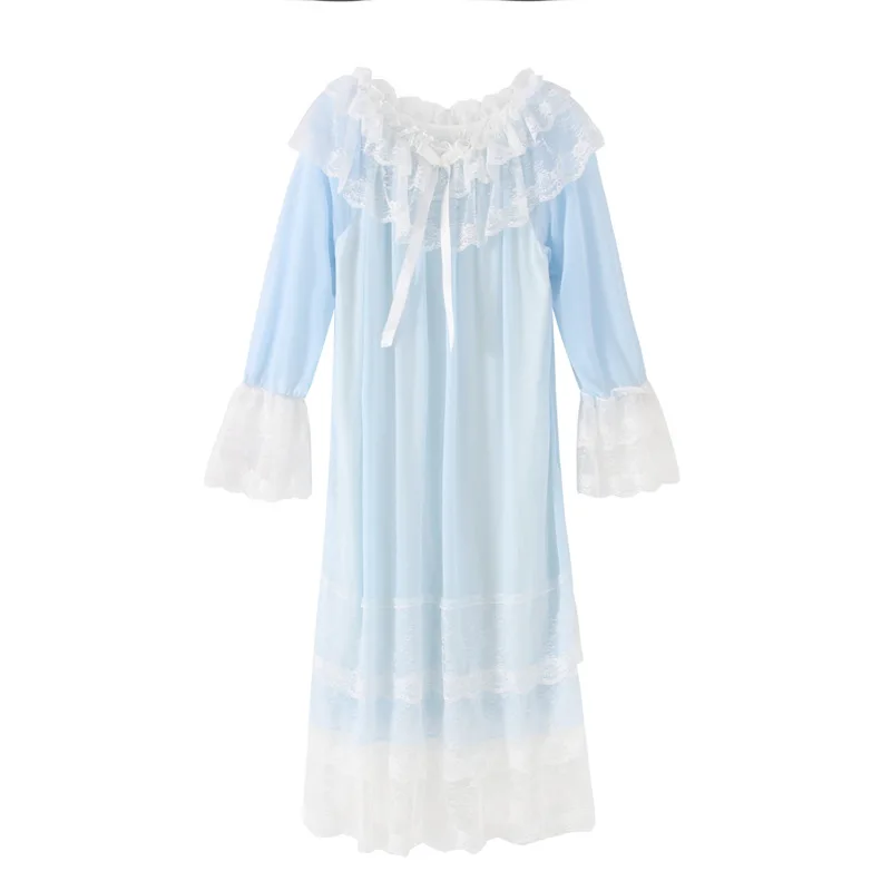 

Spring Summer Cute Sweet Beauty God Beautiful Palace Style Lace Princess Nightdress Fairy Nightwear Home Service Pijama Mujer