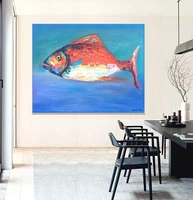 abstract oil painting modern painting fish canvas art large wall art large art original abstract painting abstract oil painting
