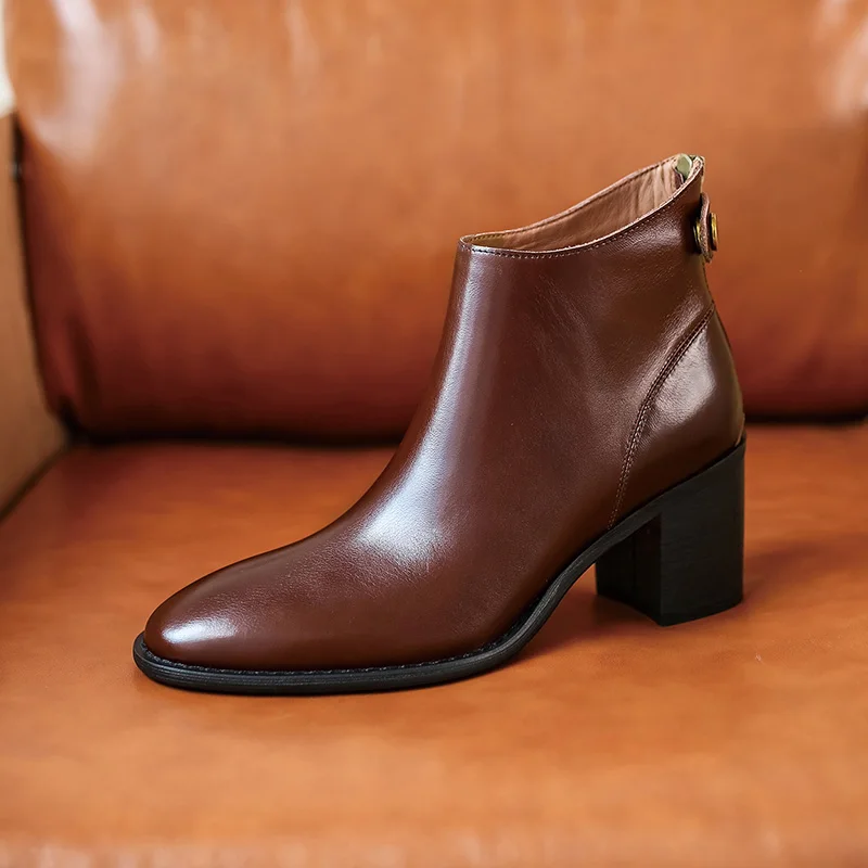 Ботильоны женские Mordoan из натуральной коровьей кожи на платформе с