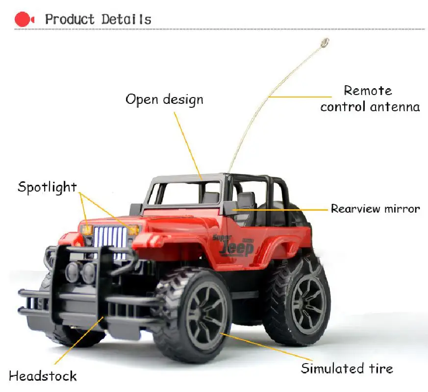 Супер большой Радиоуправляемый автомобиль 1:24 дорожный внедорожник Джип 1/16