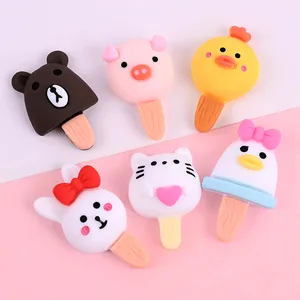 12pcs resin cartoon kawaii simulation animal ice cream phone case accessories diy hair hairpin brooch backpack accessories free global shipping