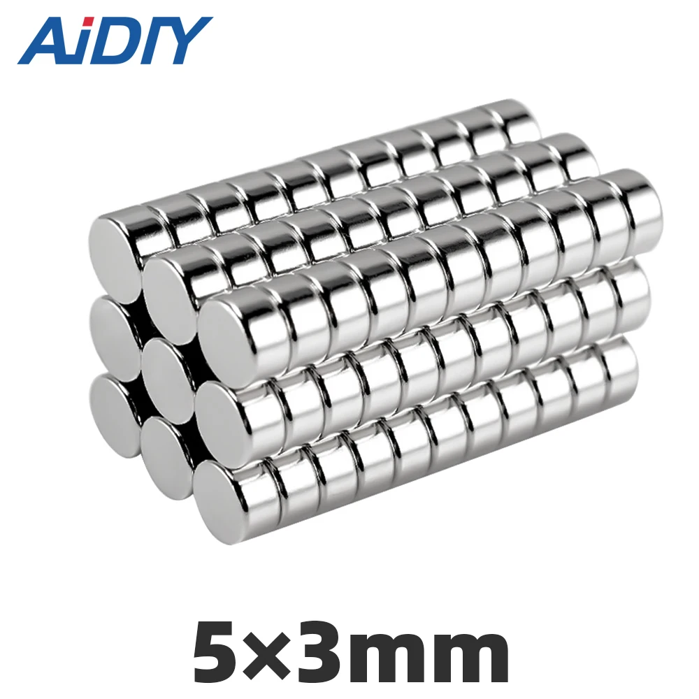 AIDIY 10 шт. неодимовые магниты 15 × 1 12 × 2 8x3 10x1 10x2 6 × 4 мм Мини N35 Круглый дисковый магнит очень сильные магниты никель редкоземельные