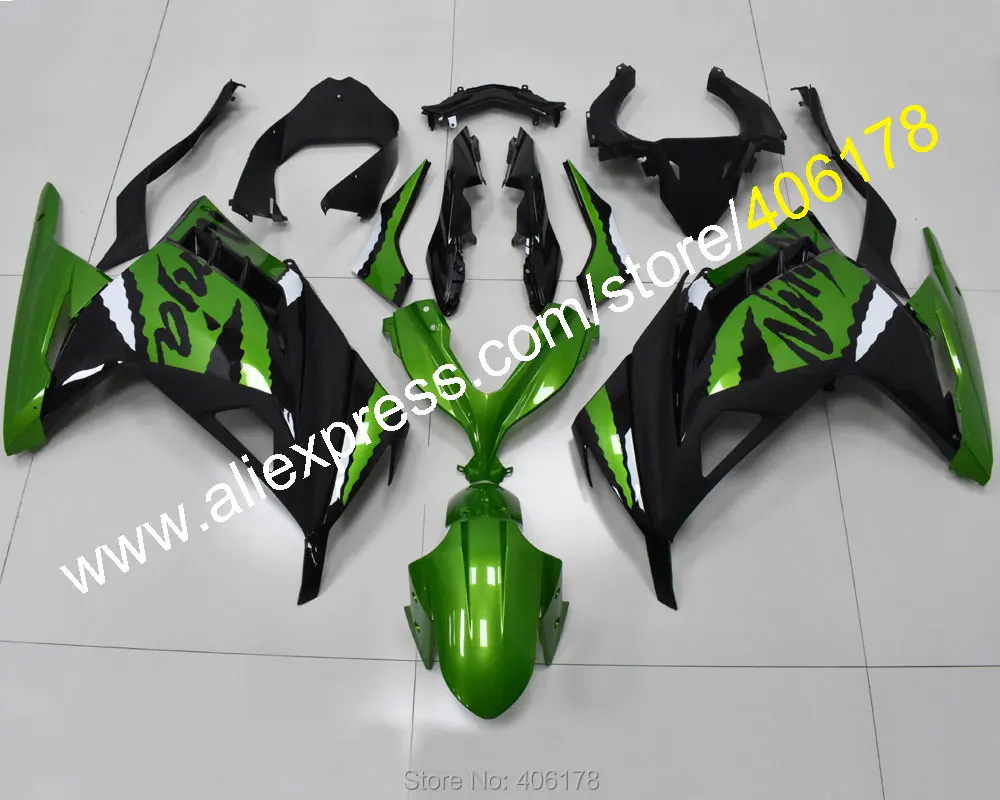 

For Kawasaki Ninja 300R EX300 2013 2014 2015 2016 EX 300 Ninja300 Green Black Motorcycle Fairing (Injection Molding)