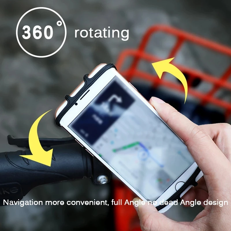 Handlebar Phone Holder Anti-Shock Soft Silicone for Xiaomi M365 Electric Scooter Accessories 360 Rotation Supporter | Спорт и