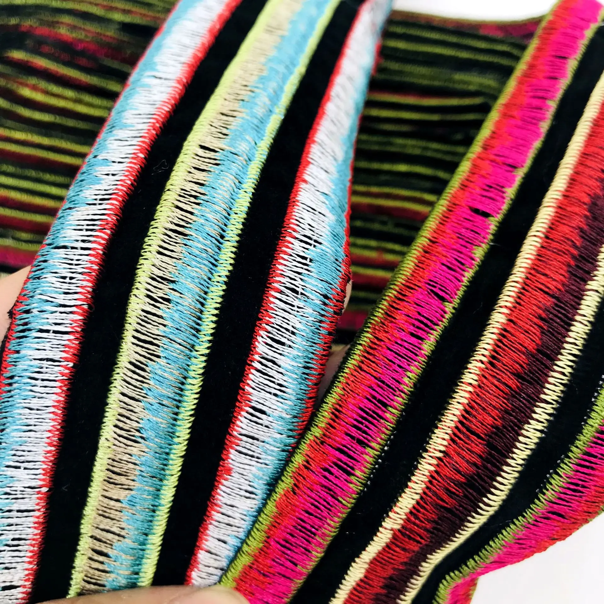 1 ярд 4 см винтажная Этническая вышивка лента Бохо кружевная отделка DIY сумка для