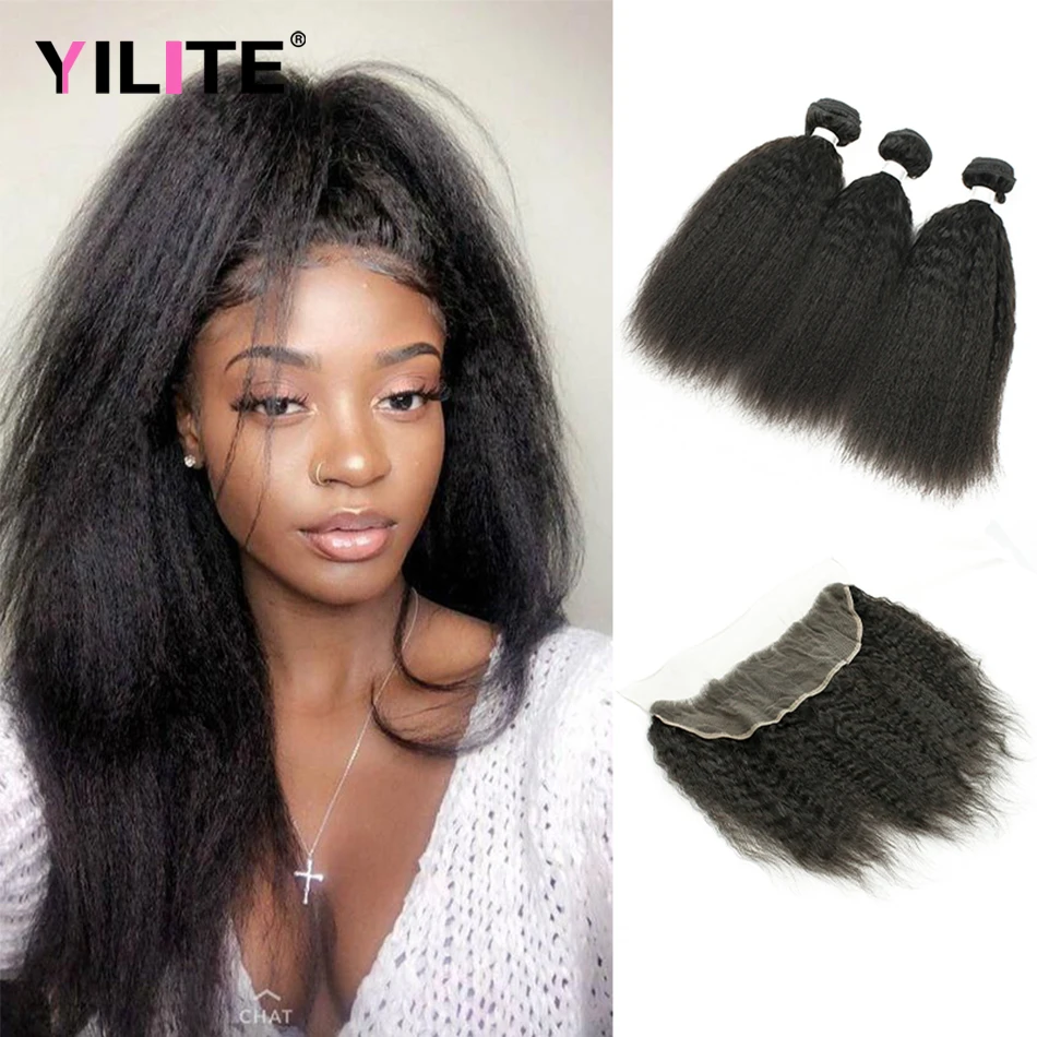 

Курчавые прямые человеческие волосы, пучок, сделан с фронтальной Yaki, 3 пряди с фронтальной индийской детской пучкой с фронтальной HD