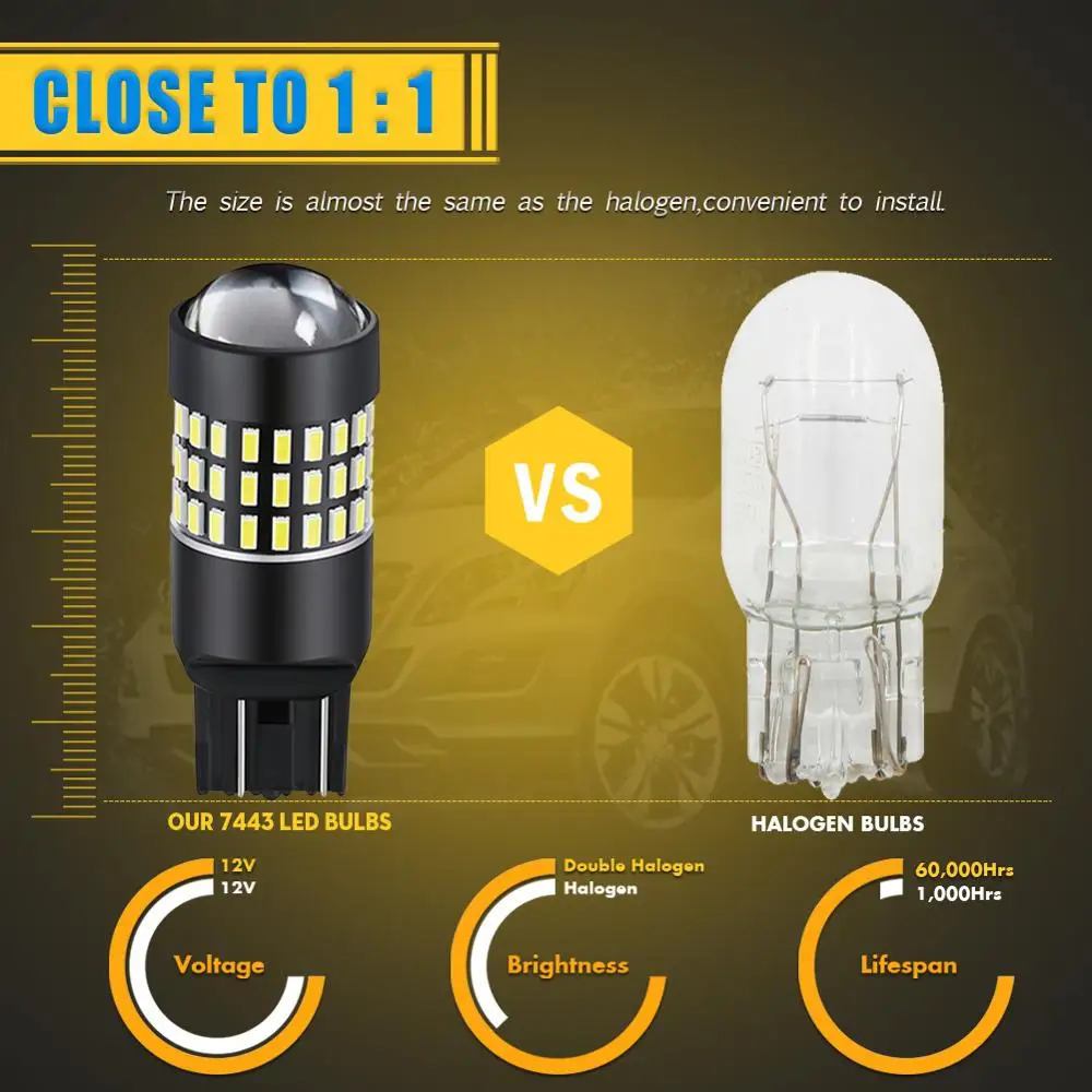 2 шт. автомобисветодиодный светодиодные лампы T20 7443 W21/5W W21 5W 3014 78 SMD 6000 | Автомобили