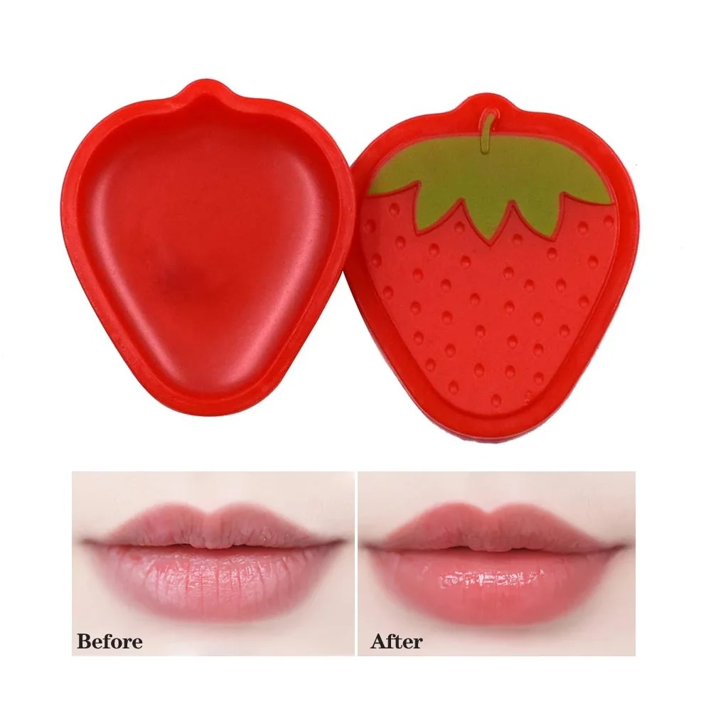 Bálsamo labial de fresa para el cuidado de los labios, incoloro transparente hidratante bálsamo labial, maquillaje antigrietas, jalea labial de hidratación profunda, 12 unids/lote