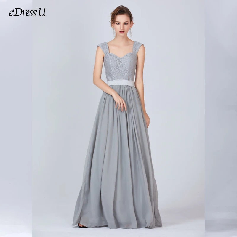 Женское вечернее платье на шнуровке праздничное серое Элегантное Длинное